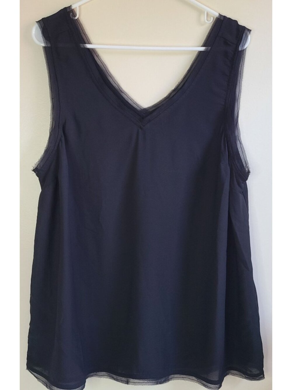 Torrid Sleeveless Black V-Neck Chiffon Tunic Top 1x Size 14-16 New With Tags